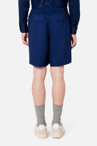 Elasticated wool shorts - Nautic Blue