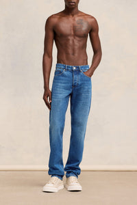 Pantalon droit en denim - Used Blue