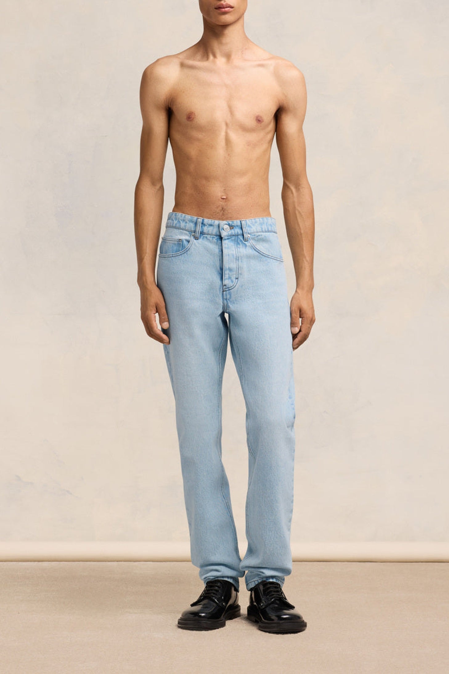 Straight-leg denim trousers - Bleached Blue