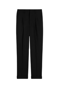 Pantalon carotte en laine - Black