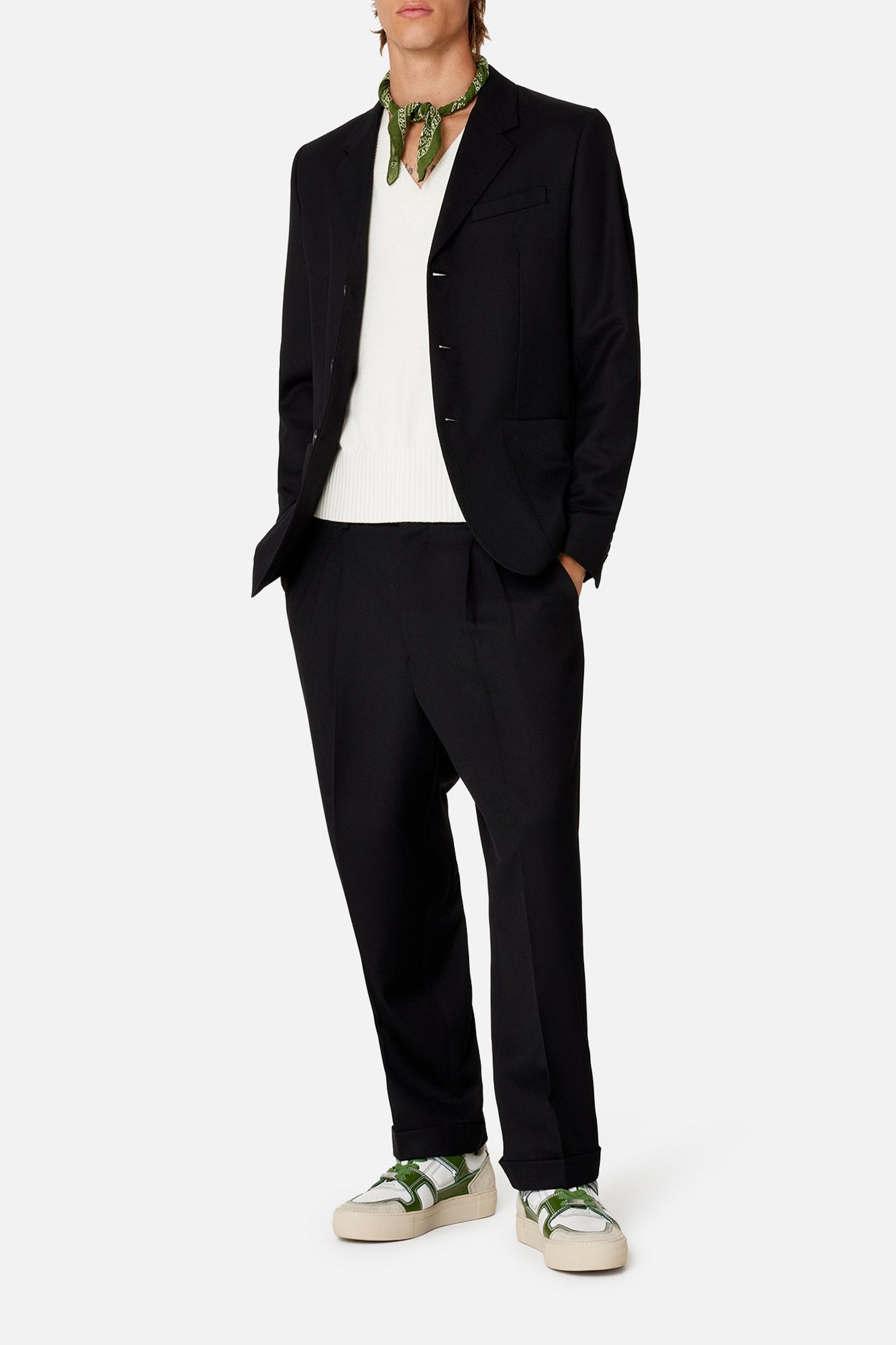 Pantalon carotte en laine - Black