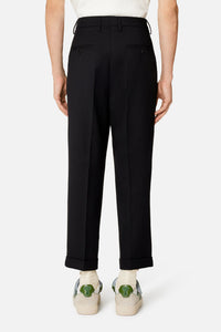Pantalon carotte en laine - Black