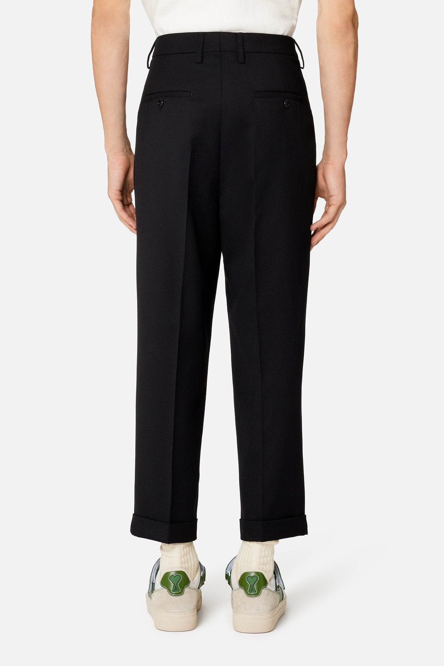 Pantalon carotte en laine - Black