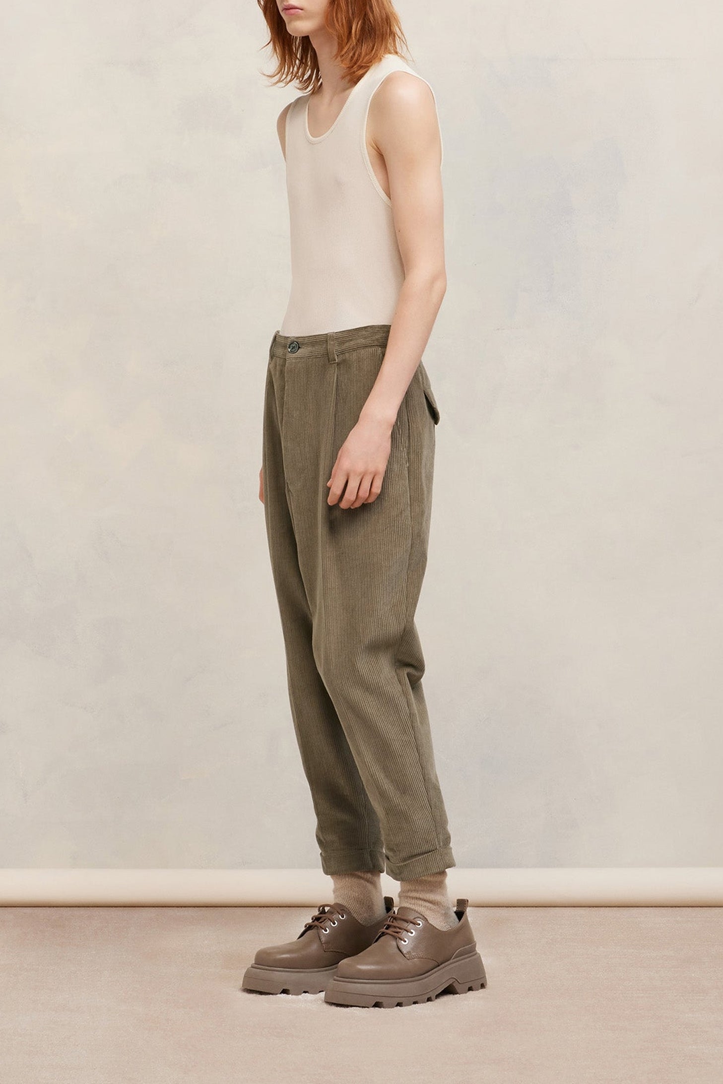 Pantalon carotte oversize - Clay