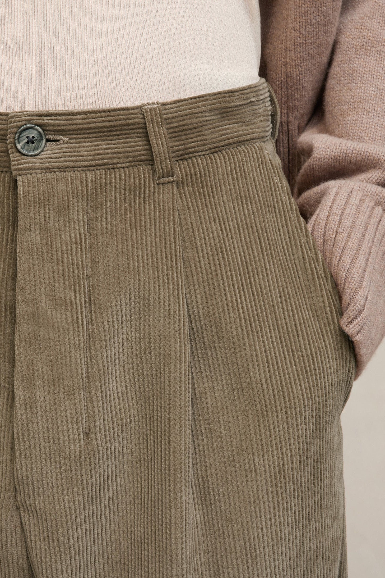 Pantalon carotte oversize - Clay