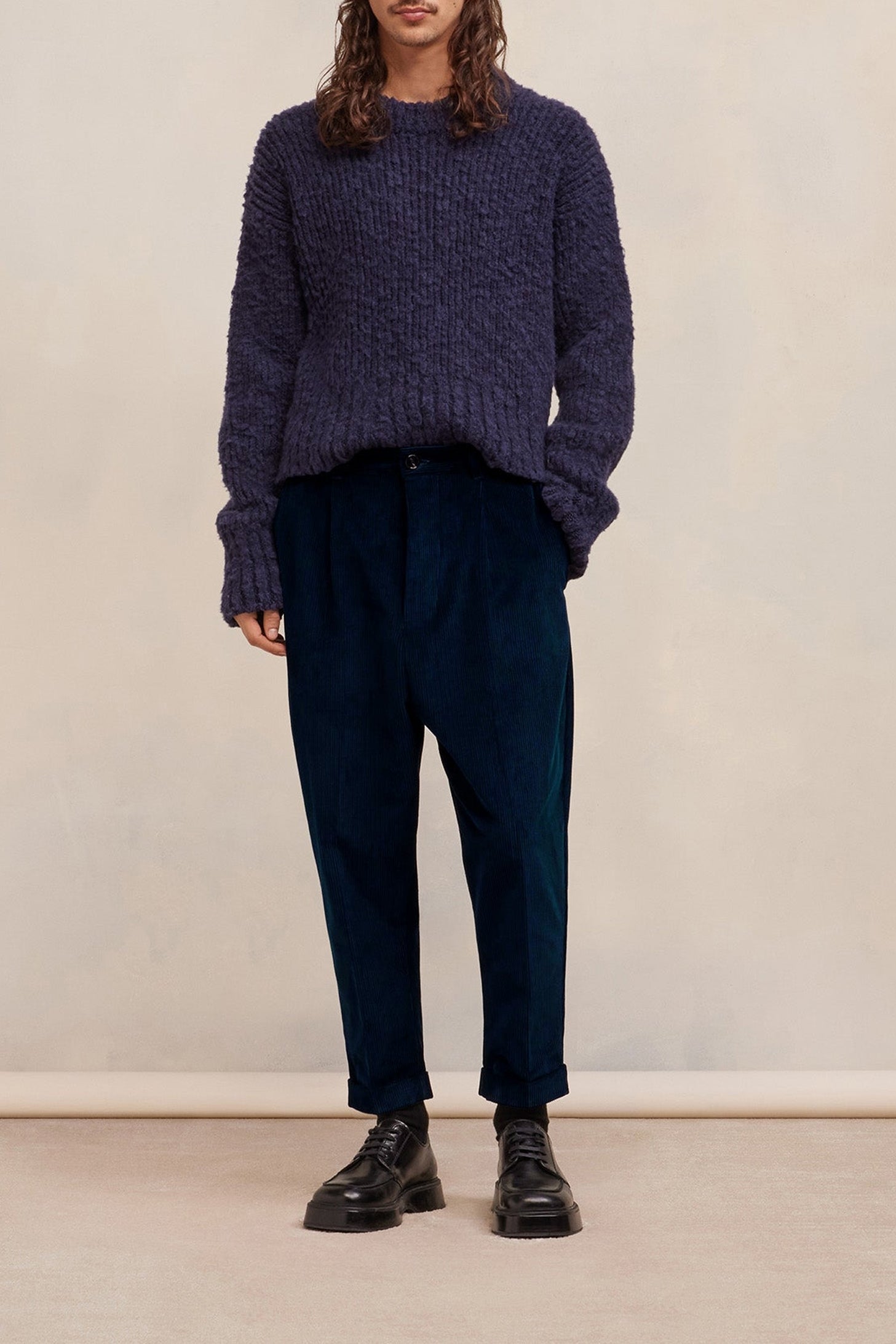 Pantalon carotte oversize - Night Blue