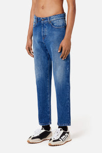 Pantalon Tapered fit en denim délavé - Used Blue