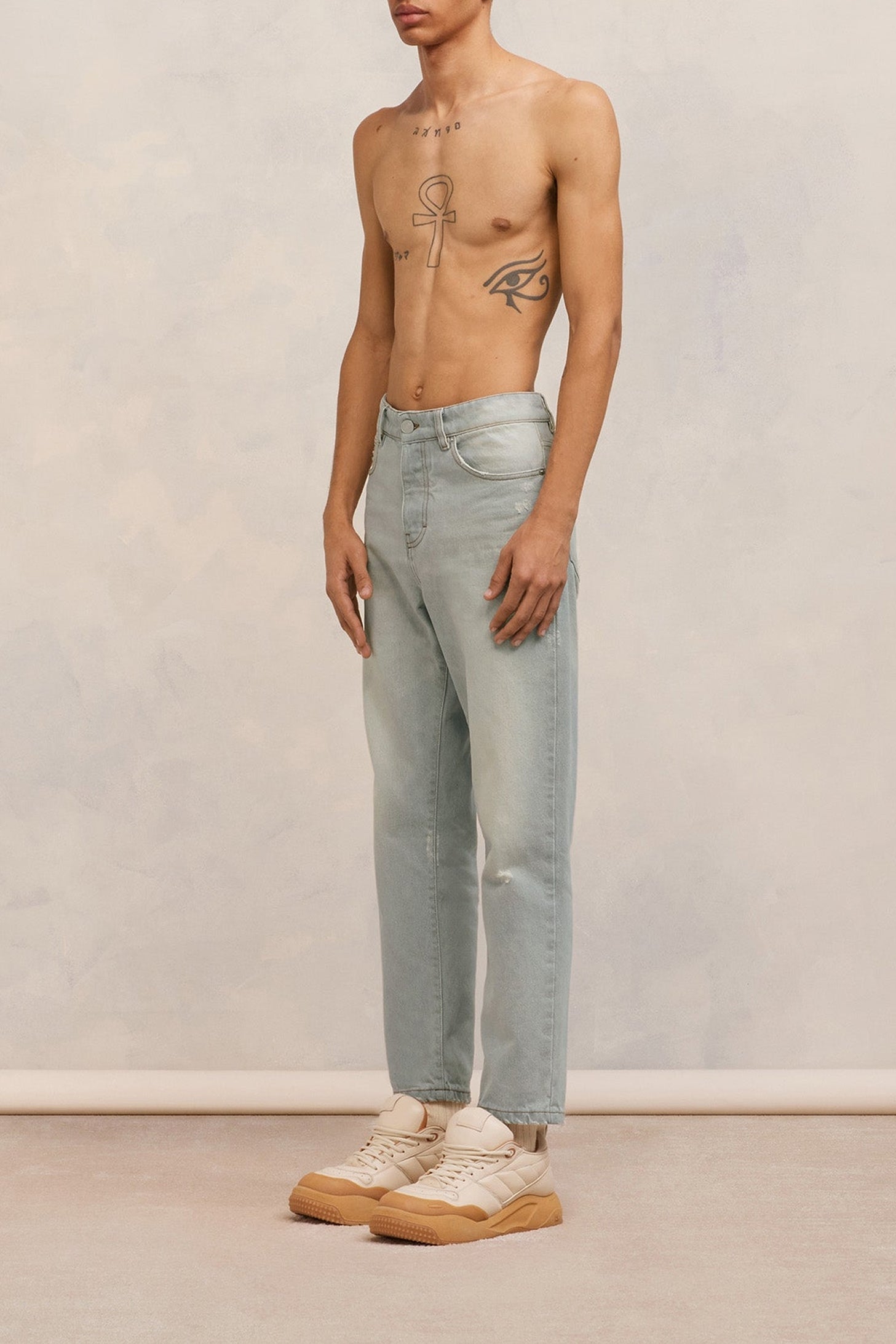 Pantalon carotte en denim - Vintage Grey