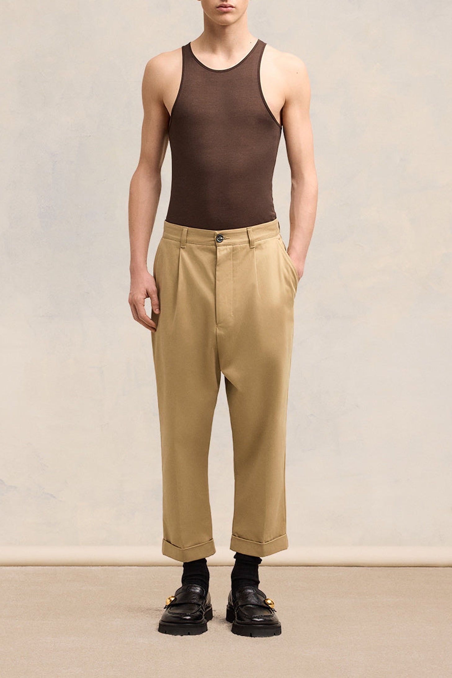 Pantalon carotte oversize - Sand
