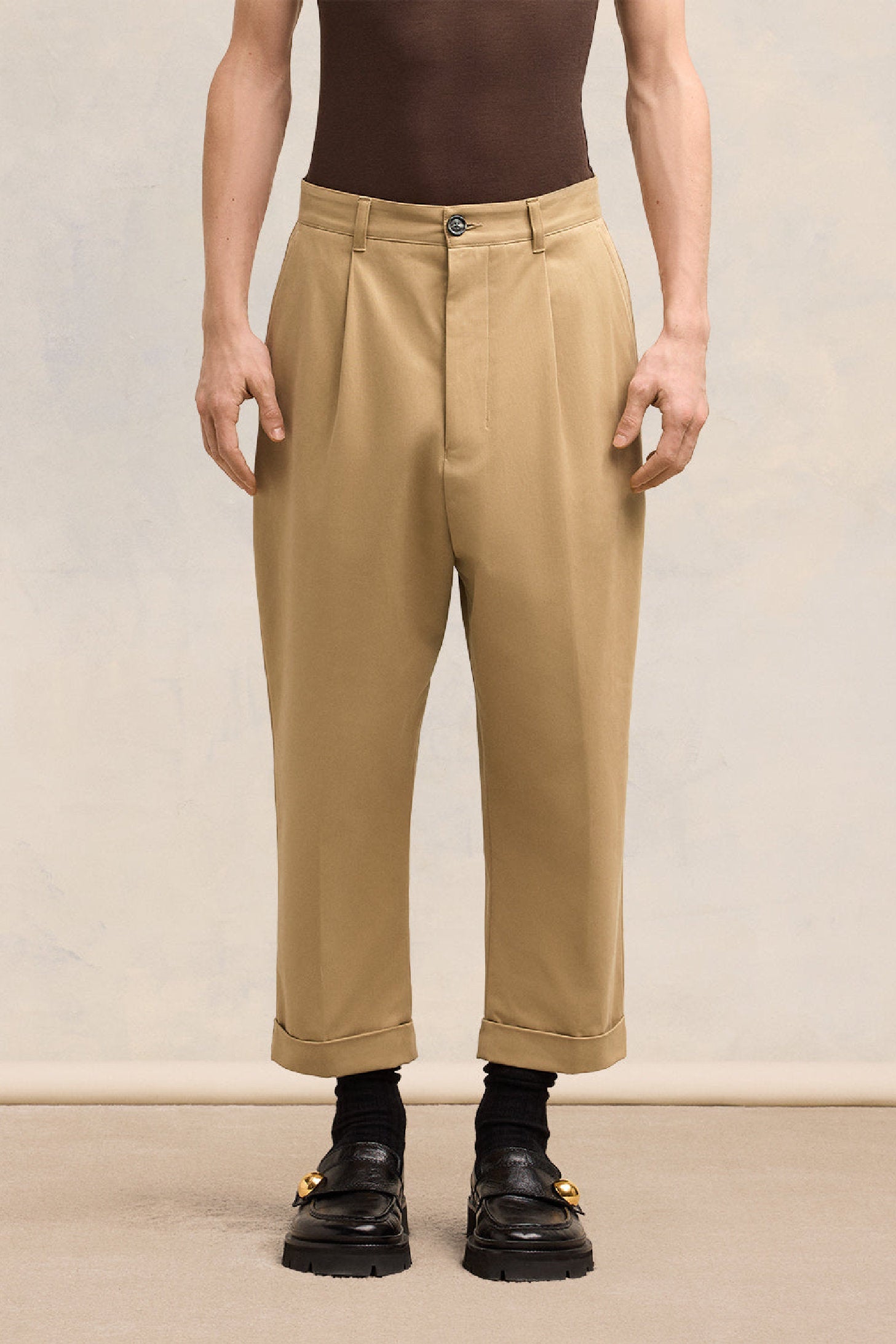 Pantalon carotte oversize - Sand