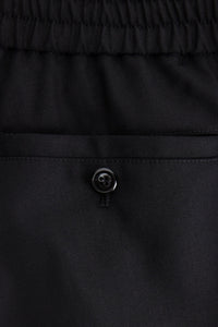 Pantalon à taille elastiquée en laine - Black