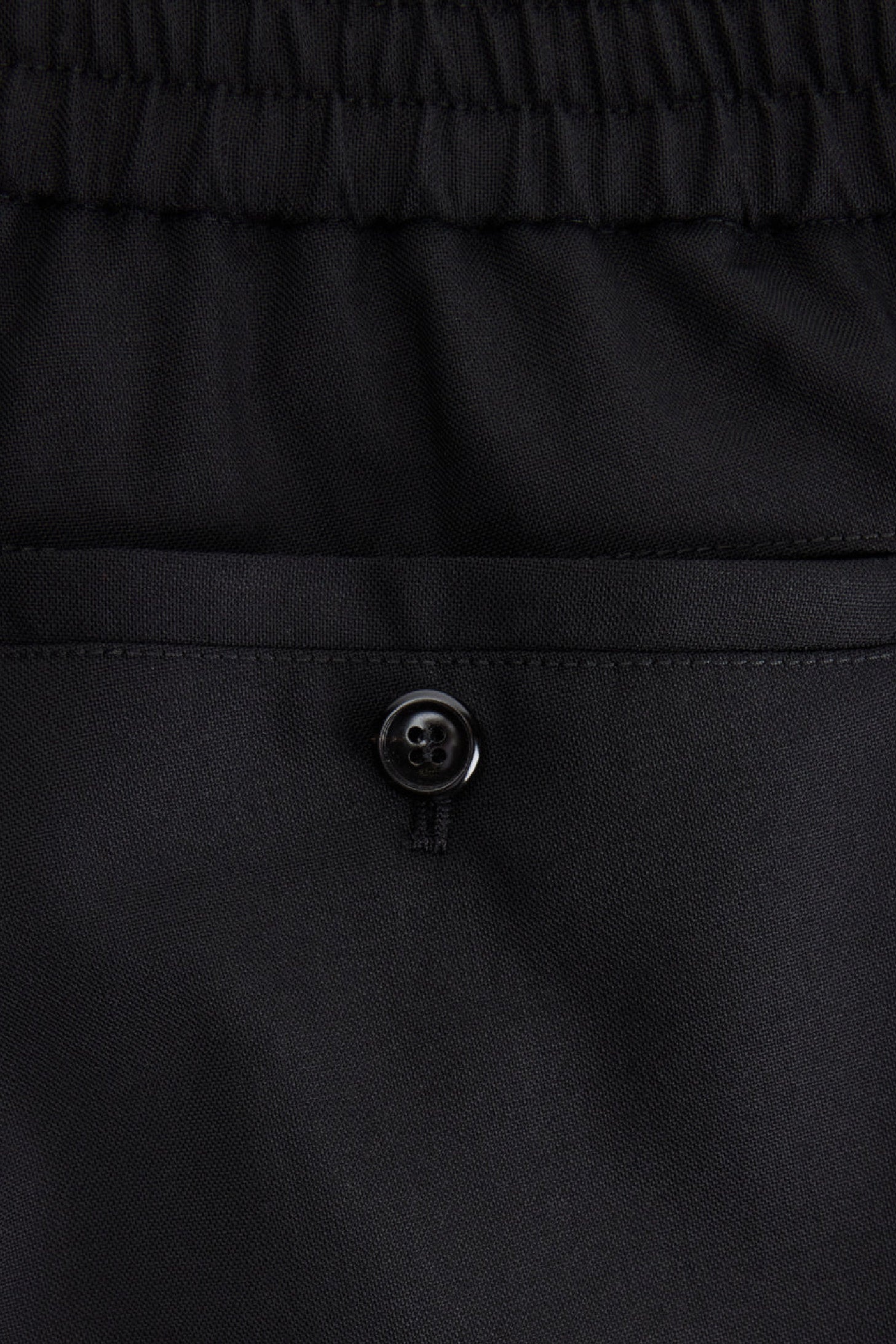 Pantalon à taille elastiquée en laine - Black