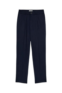 Pantalon court taille élastiquée en laine - Night Blue