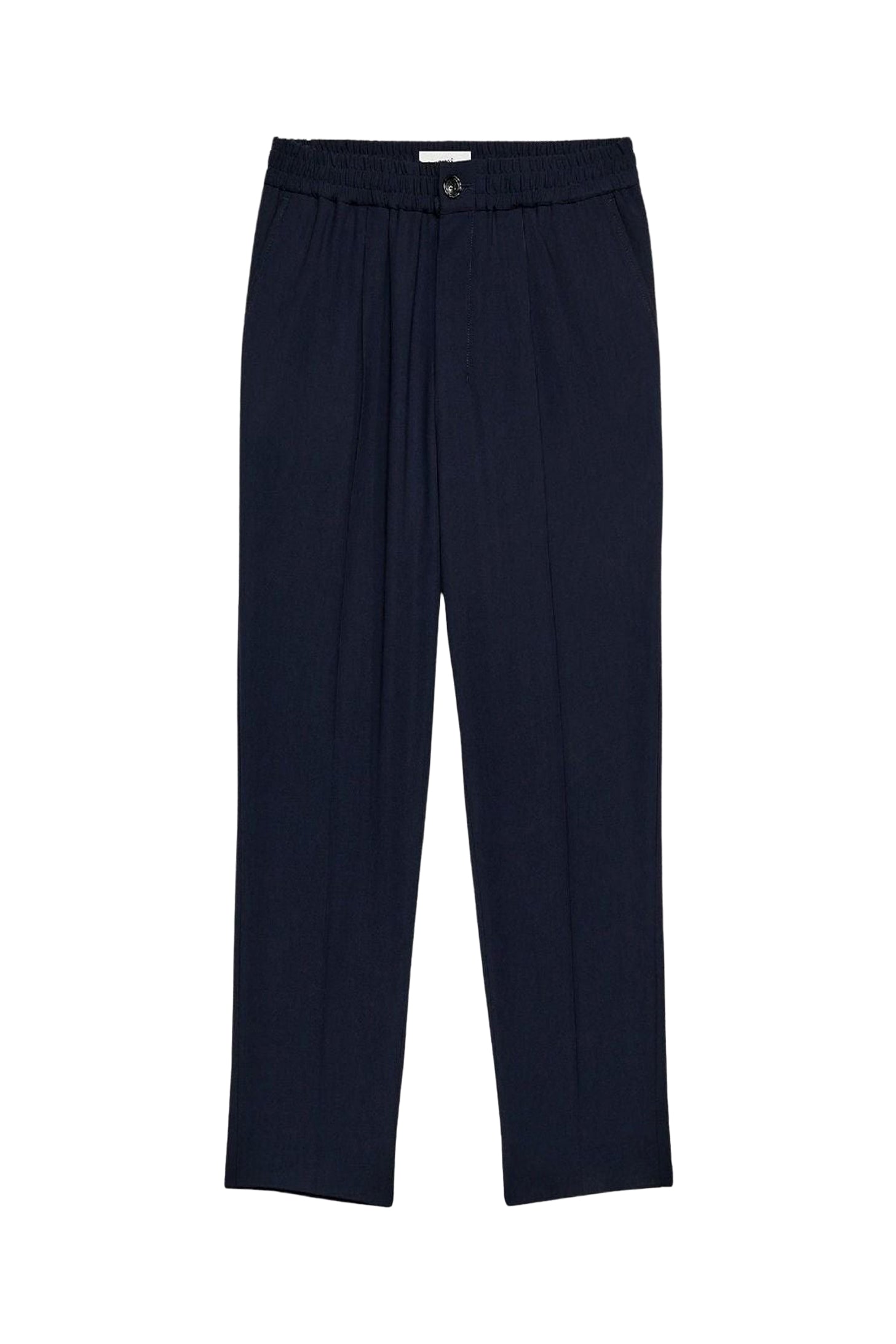 Pantalon court taille élastiquée en laine - Night Blue