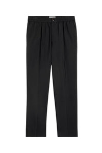 Pantalon taille élastiquée en laine - Black
