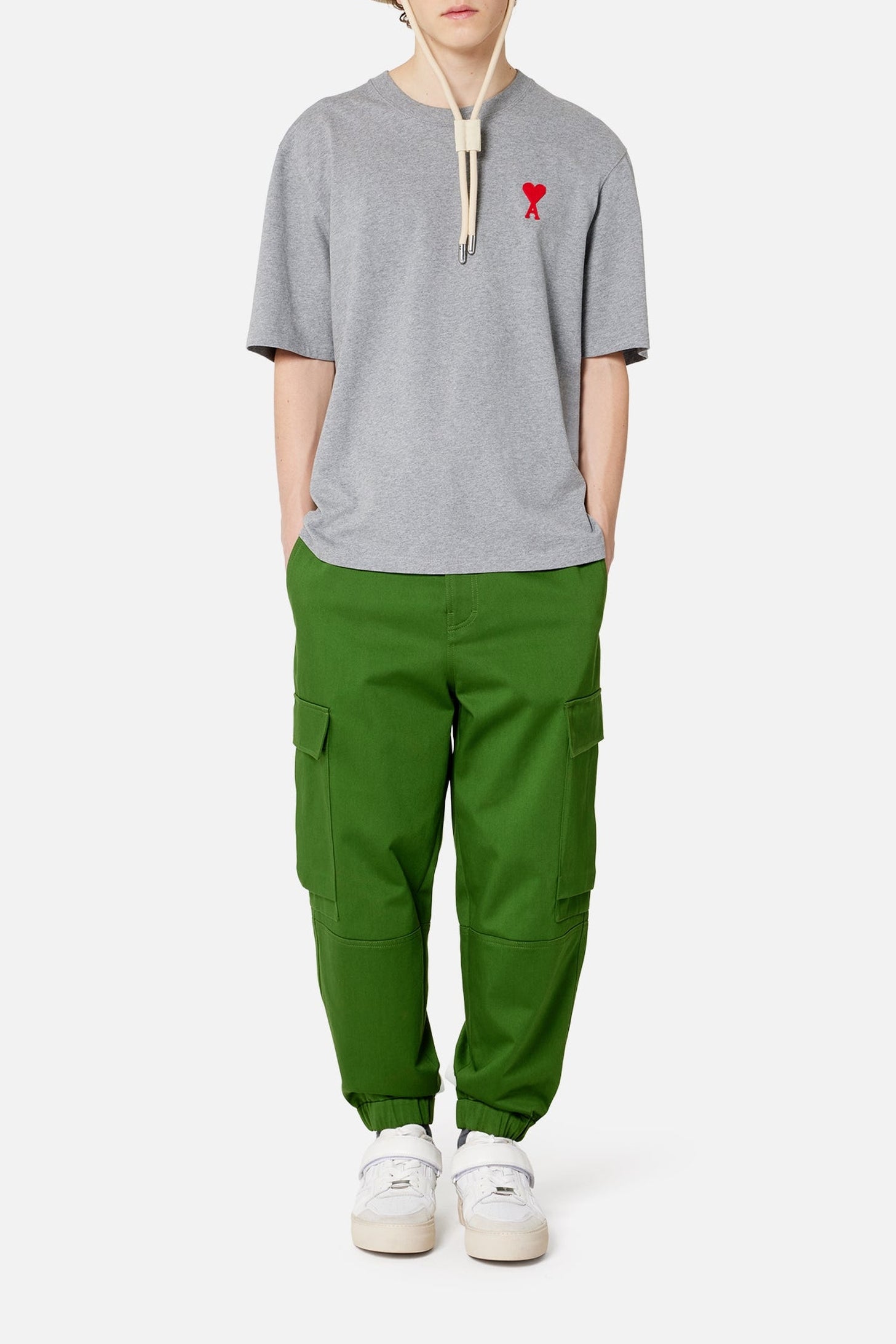 Pantalon cargo en coton - Evergreen