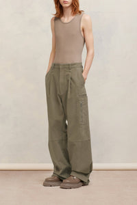 Cotton cargo trousers - Taupe