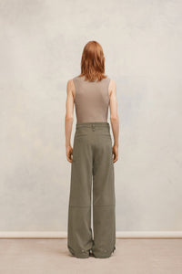 Cotton cargo trousers - Taupe