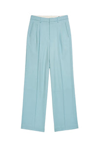 Pantalon droit en laine - Aquamarine