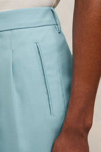 Pantalon droit en laine - Aquamarine