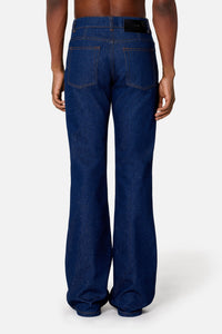Raw denim flare trousers - Indigo