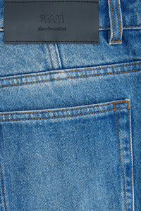 Flare trousers in washed denim - Used Blue