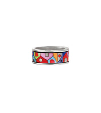 Bague Miss en émail et plaqué au rhodium - Rouge, Bleu & Vert