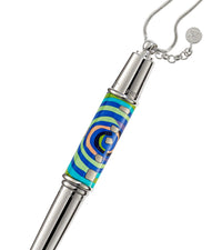 Stylo roller Colette en émail et plaqué au rhodium - Bleu & vert & argent