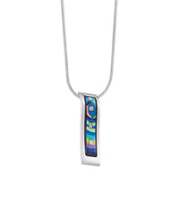 Collier Wave en émail et plaqué au rhodium - Bleu, Vert & Argent
