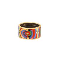 Bague Diva en émail et décoré à l'or - Rouge & bleu & vert