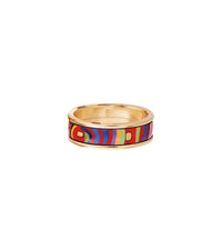 Bague Miss décoré à l'or 24 carats - Rouge, Bleu & Vert
