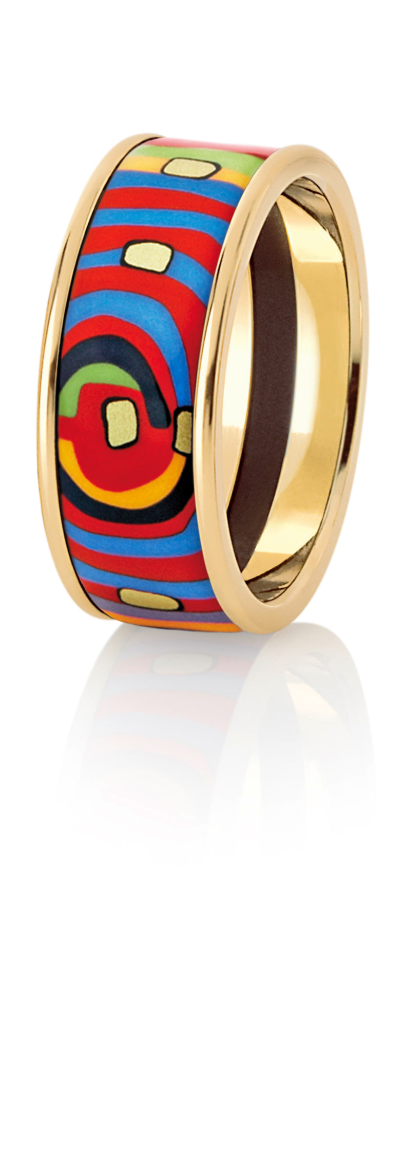 Bague Miss décoré à l'or 24 carats - Rouge, Bleu & Vert