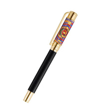 Stylo plume Caesar en émail et décoré à l'or - Rouge & bleu & vert