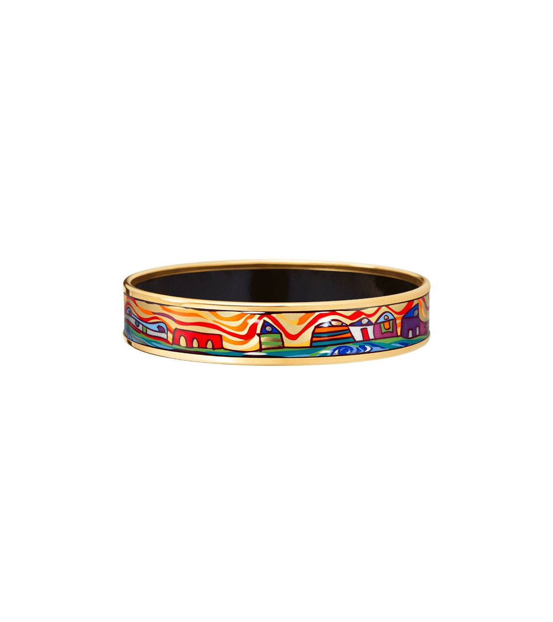 Bracelet Miss en émail et décoré à l'or - Bleu & rouge & jaune