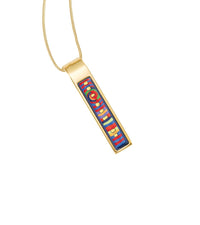 Collier Cascade en émail et décoré à l'or - Rouge & bleu & vert