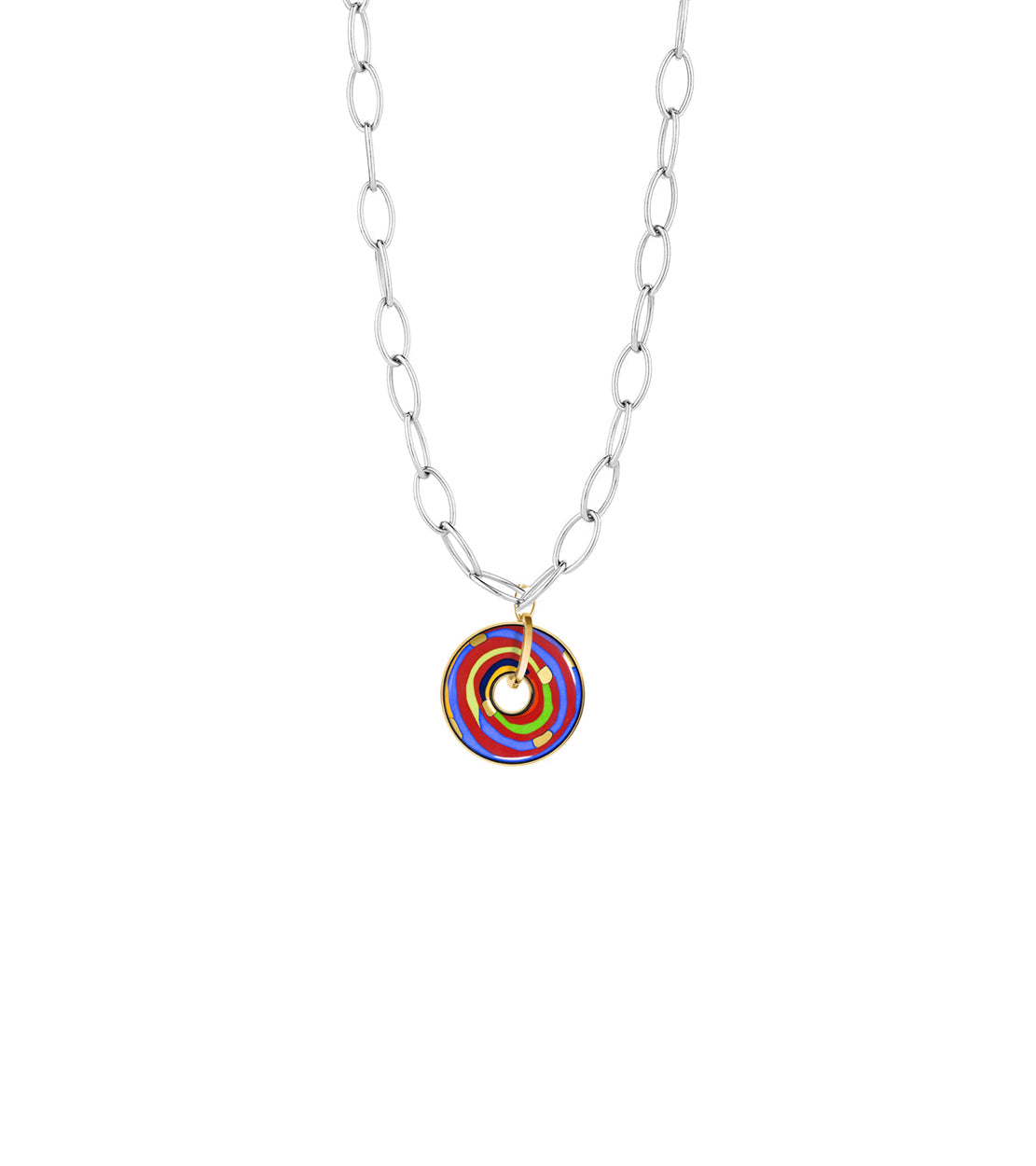 Collier Luna Piena décoré à l'or 24 carats - Rouge, Bleu & Vert
