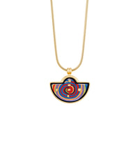 Collier Halfround décoré à l'or 24 carats - Rouge, Bleu & Vert