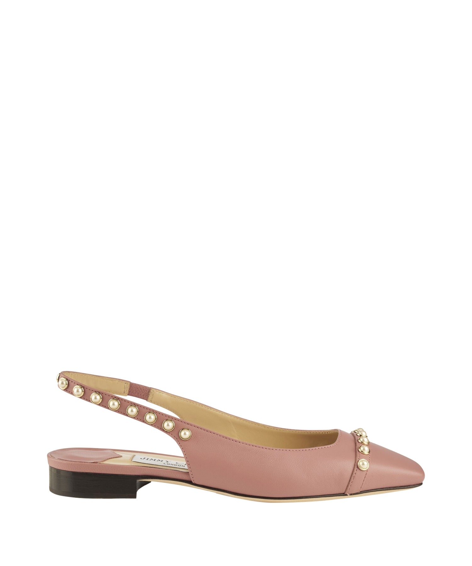 Ballerines Hya cloutées 15 en cuir - Blush