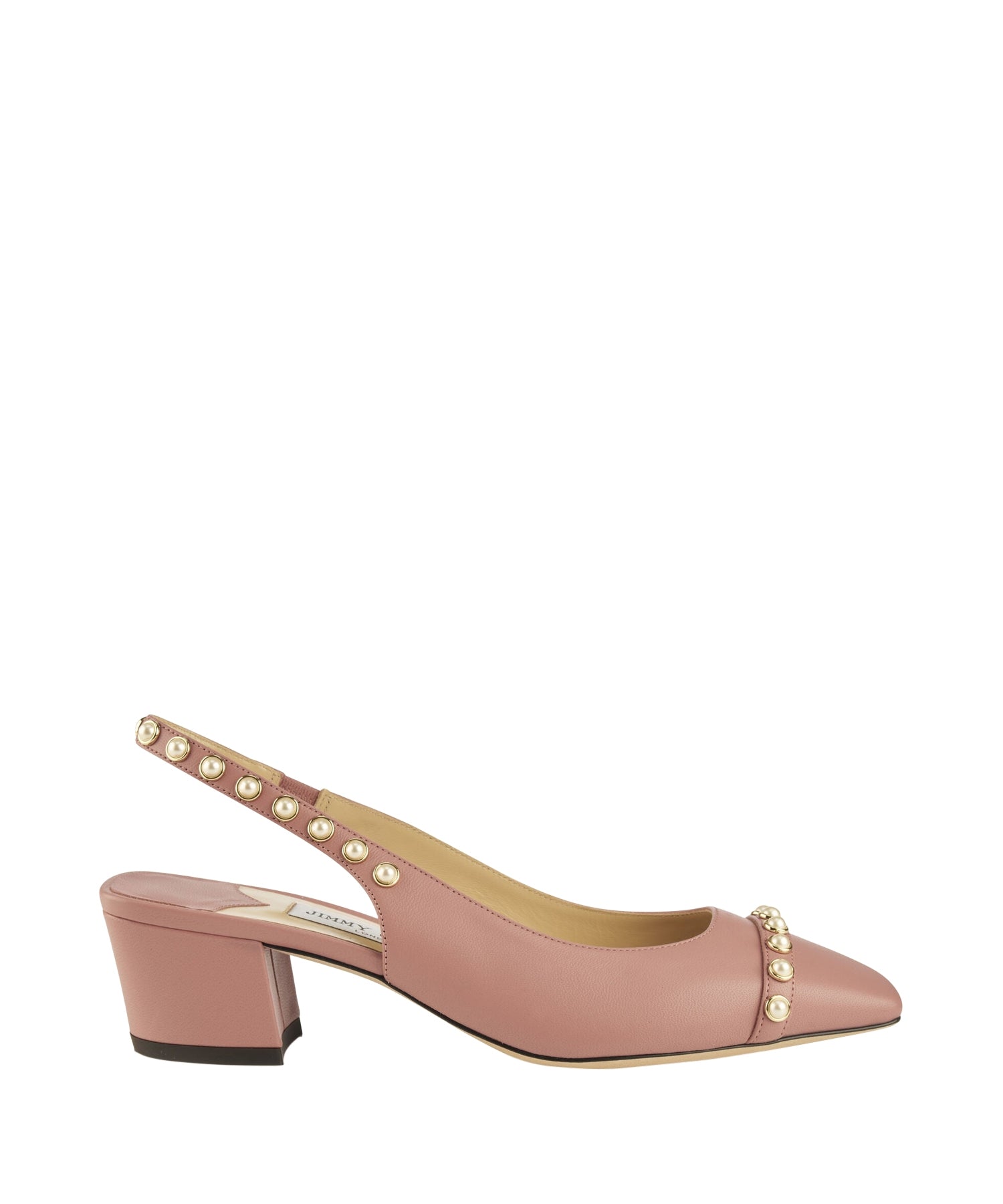 Slingbacks Hya cloutés 45 en cuir - Blush