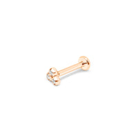 Attitude Piercing in 18K rose gold set with diamonds - Pink