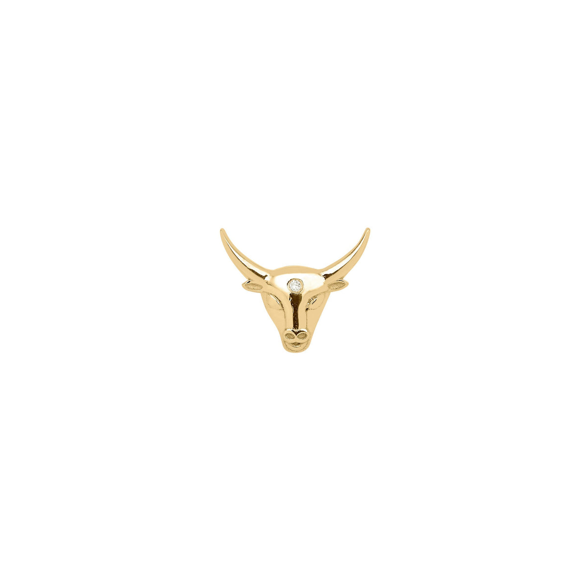 Astro piercing in 18K yellow gold set with a diamond - Taurus