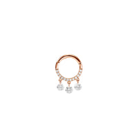 Piercing en Or rose 18K serti de diamants - Rose
