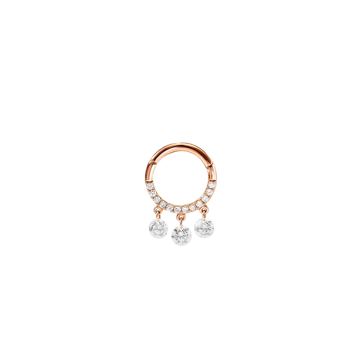 Piercing en Or rose 18K serti de diamants - Rose