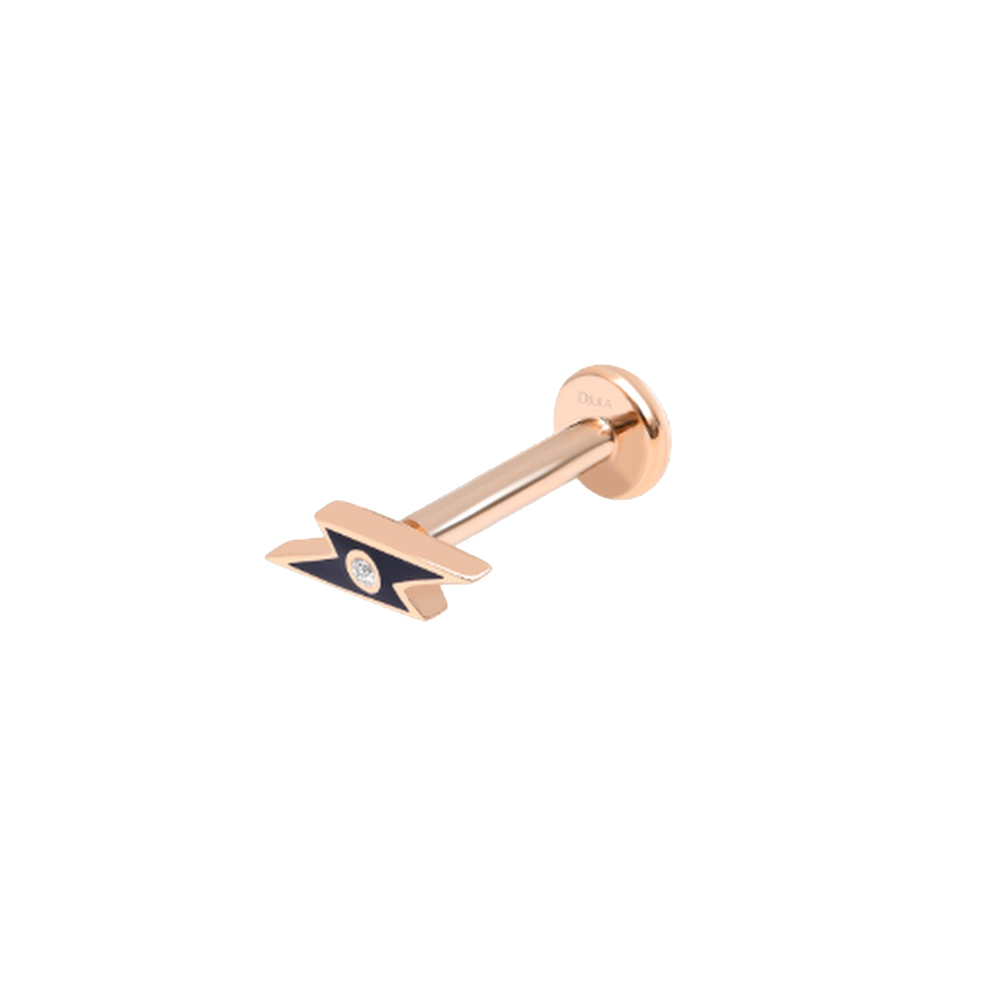 Piercing Éclair en Or rose 14K serti de diamant - Blanc