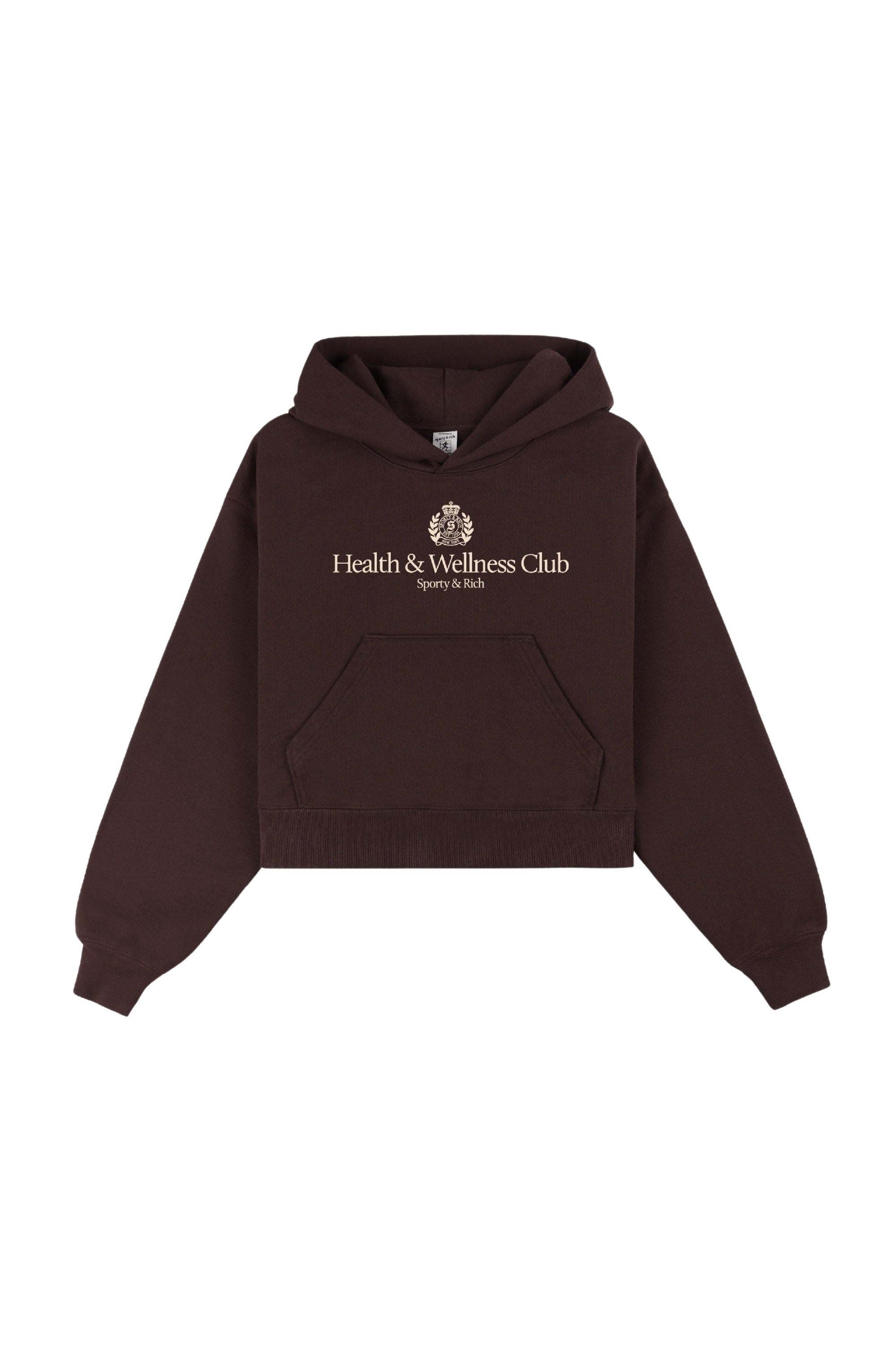 Sweat à capuche court H&W Crest - Chocolate