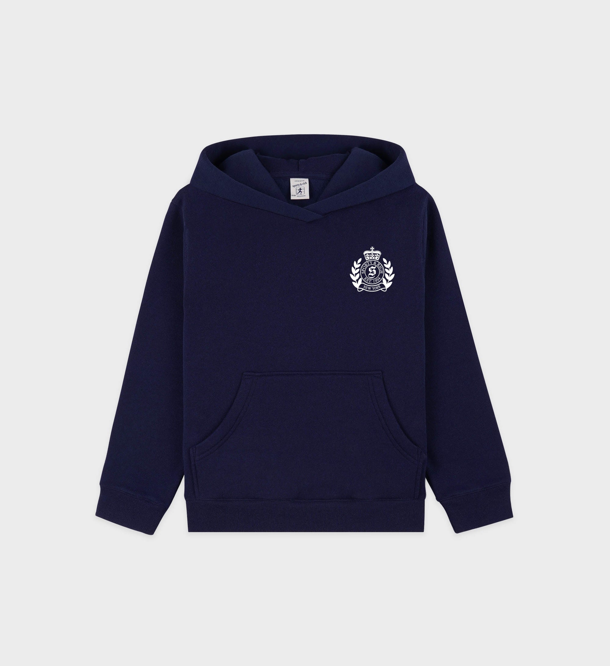 H&W Crest Kids Hoodie - Navy & White