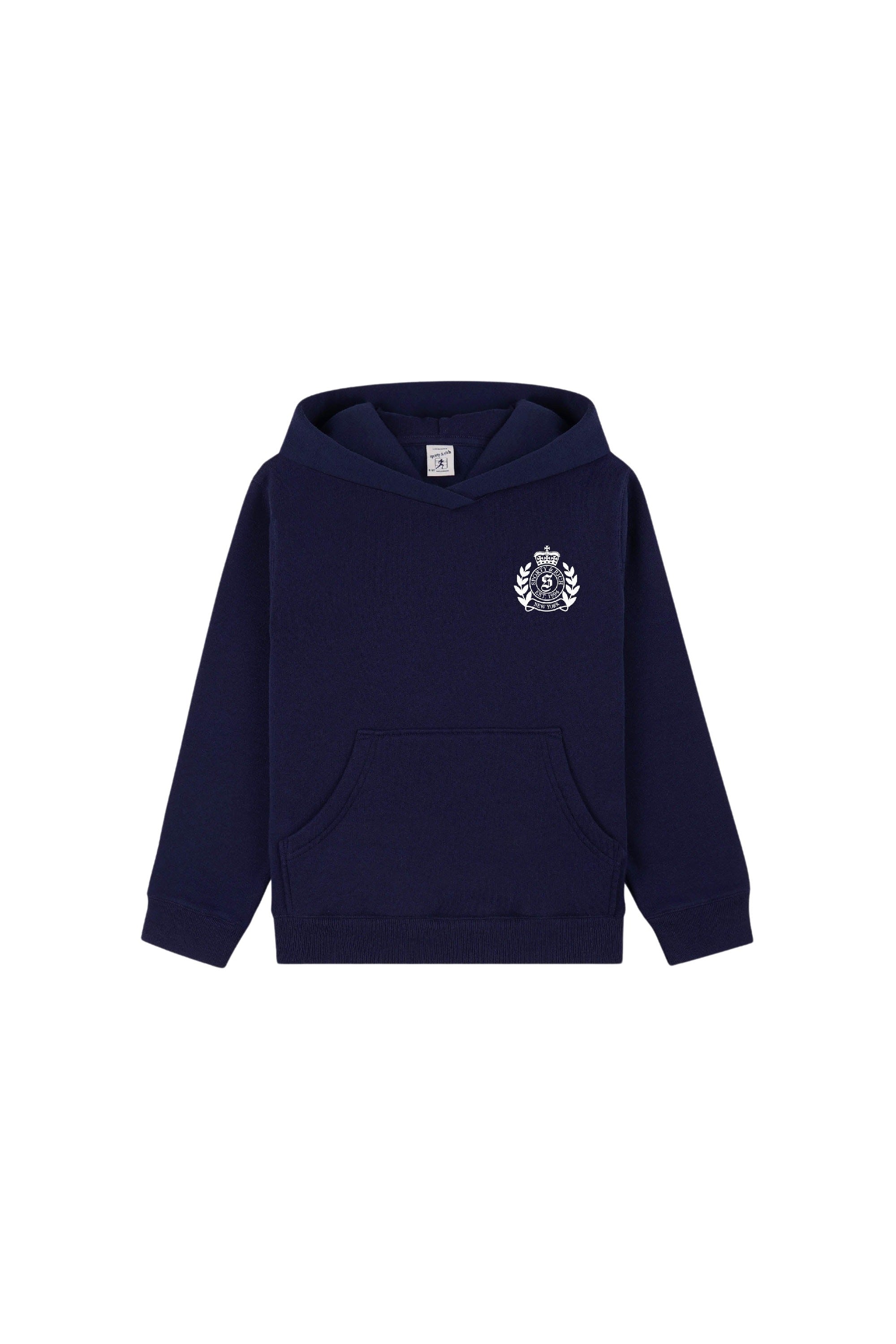 Sweat à capuche H&W Crest à poche - Dark Navy
