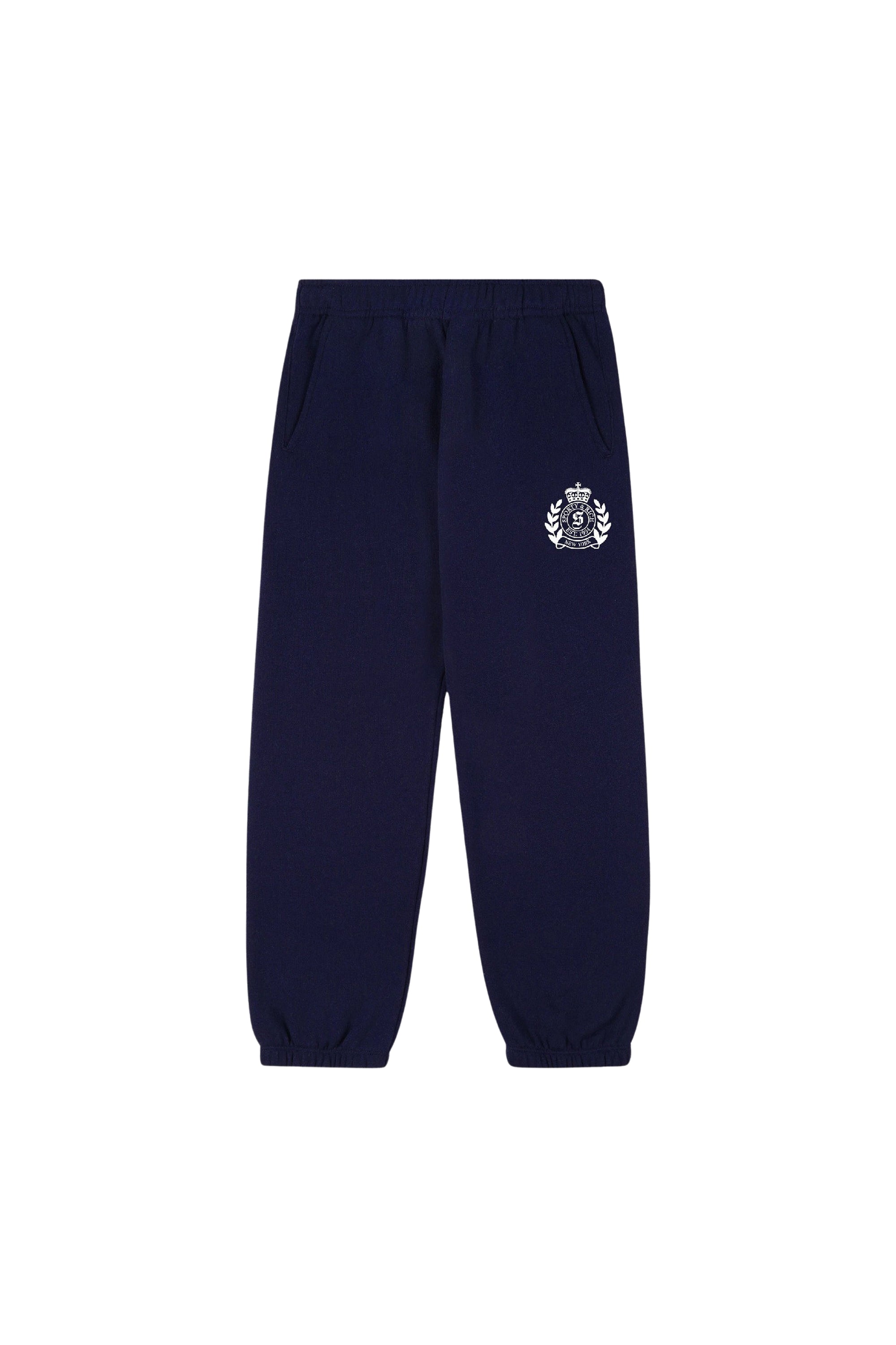 H&W Crest printed sweatpants - Dark Navy