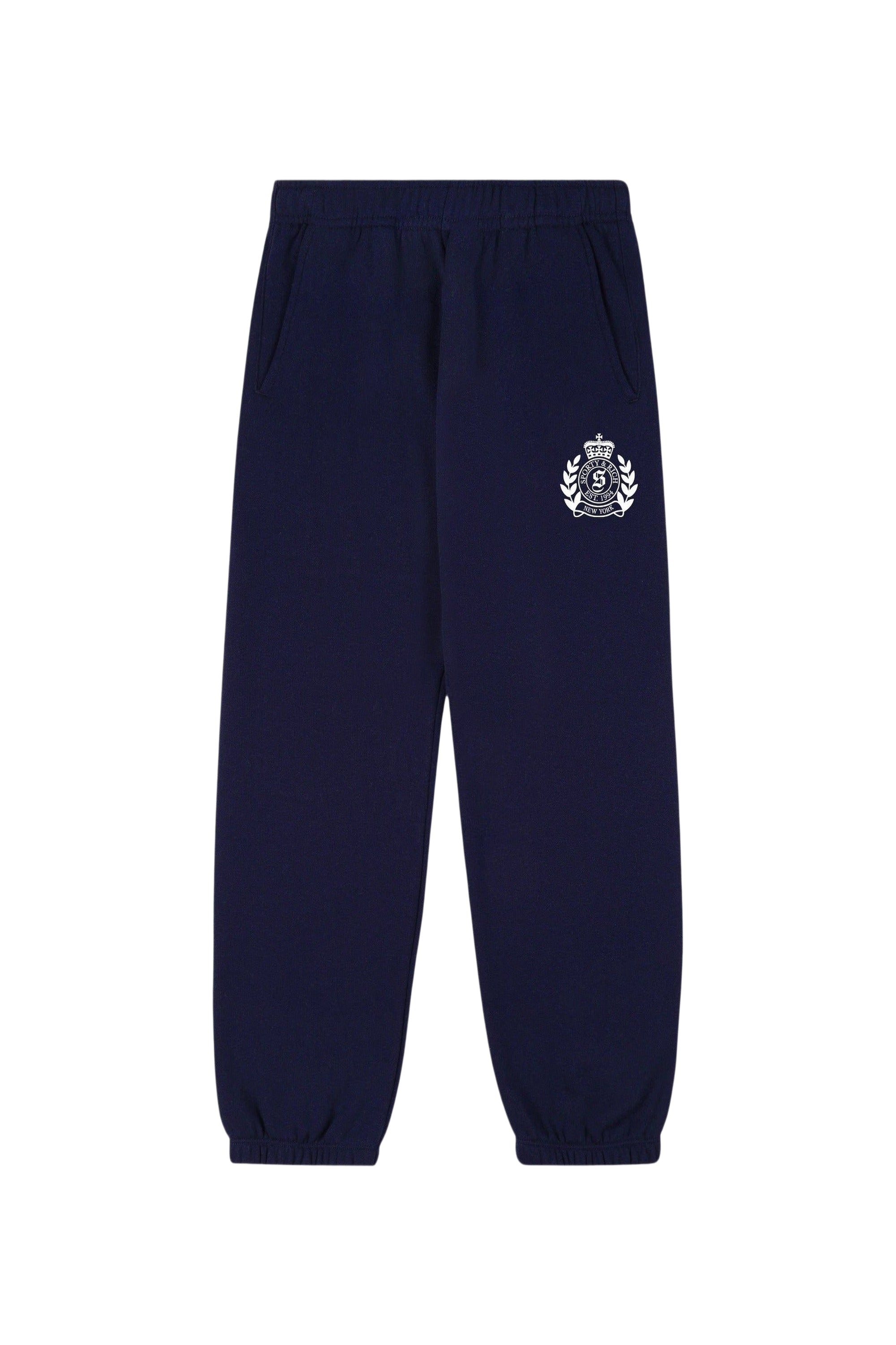 Pantalon de survêtement H&W Crest - Bleu Marine & Blanc