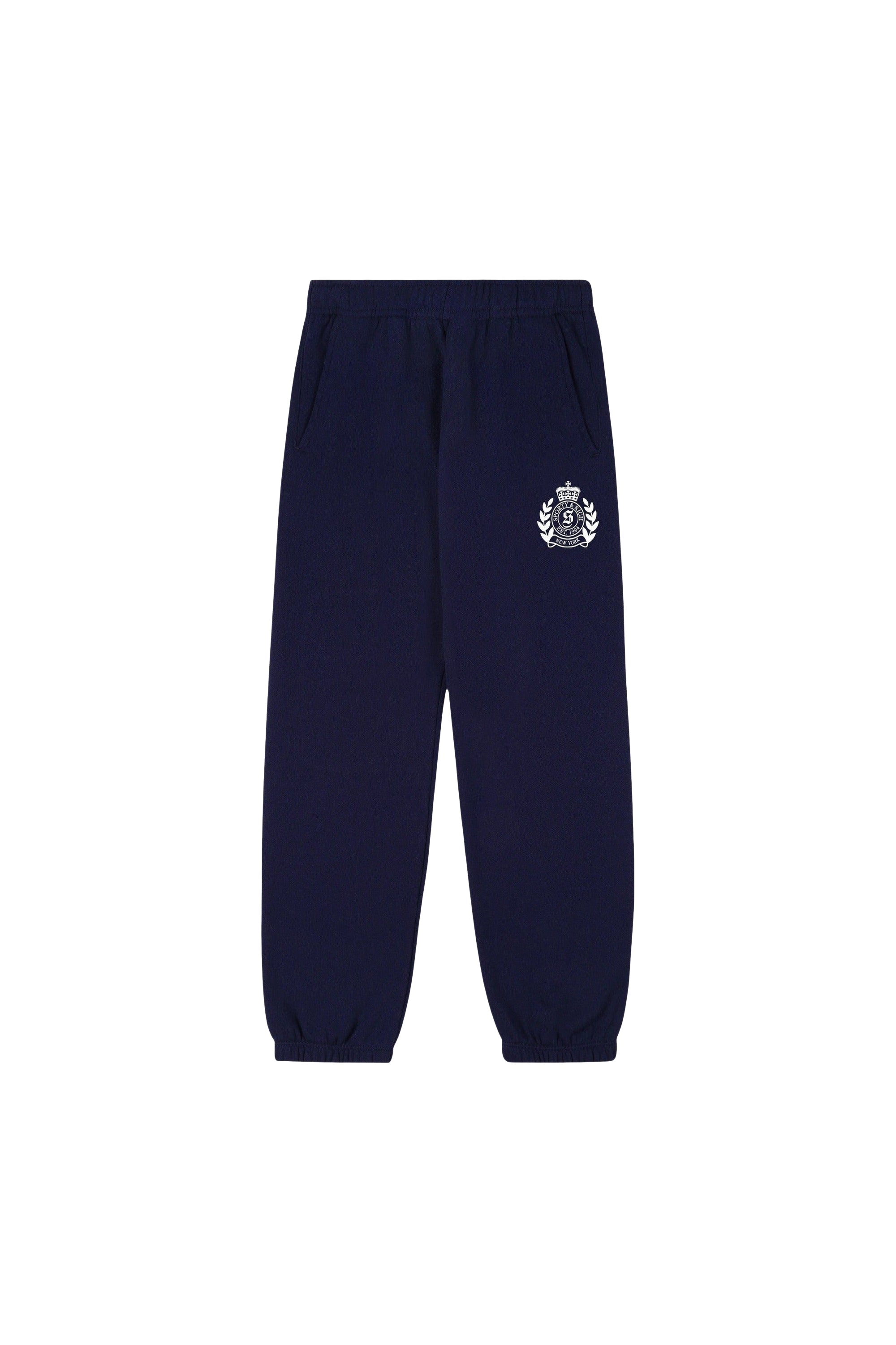 Pantalon de survêtement H&W Crest - Bleu Marine & Blanc